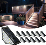 רק 39.9$/123 ש״ח (משלוח חינם בהגעה לסכום כולל של 49$ ומעלה) לסט 12 מנורות מדרגות סולאריות BKBB PPBB אור לבן קר חזק עמידות למים ודקות במיוחד לעיצוב מושלם בחוץ!!