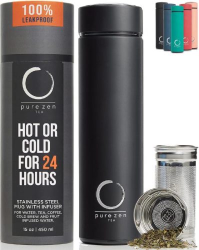 רק 28.4$/93 ש״ח (משלוח חינם בהגעה לסכום כולל של 49$ ומעלה) לטרמוס התה עם מסנן מבית Pure Zen Tea!!