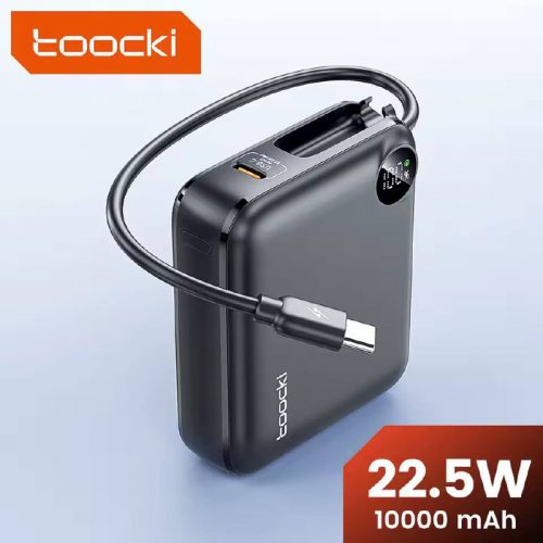 רק 14.1$/45 ש״ח לסוללת גיבוי Toocki עם כבל USB-C מובנה, טעינה מהירה ותצוגה דיגיטלית – קטנה בגוף, ענקית בביצועים!!