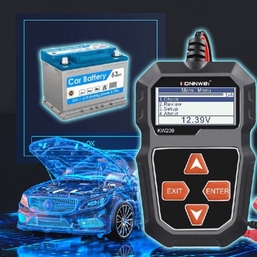 רק 16$\58 ש״ח לטסטר הנהדר למצבר הרכב KONNWEI KW208!! 