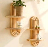 רק 7.4$/25 ש״ח למדף העץ המעוצב לתלייה על הקיר בעיצוב בוהו מודרני לבית!!