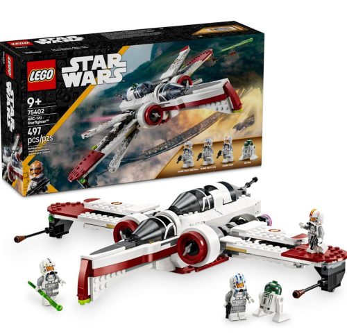 רק 55.7$/172 ש״ח מחיר סופי כולל הכל עד דלת הבית לסט LEGO Star Wars ARC-170 Starfighter 75402 עם 4 דמויות, כנפיים מתכווננות ותאי טייס נפתחים לחוויית משחק מרהיבה!!