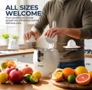 רק 42.5$/131 ש״ח למסחטת הדרים חשמלית ROJNY מנירוסטה עם מנוע 850W עוצמתי, שתי כיפות סחיטה וידית לחיצה נוחה למיץ טבעי טרי בכל בוקר!!