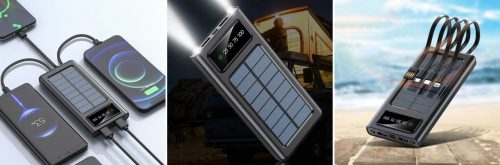 דיל מקומי: סוללת גיבוי נטענת \ סולארית Gplus בנפח 10,000mAh כולל פנס וכבלי טעינה מובנים ב-69₪ בלבד!