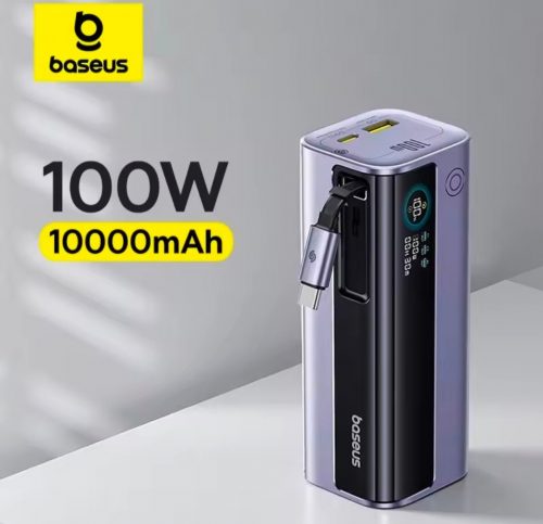 רק 25.8$/85 ש״ח למטען נייד 10000mAh עוצמתי במיוחד מבית Baseus עם טעינה מהירה 100W, כבל Type-C נשלף ותצוגה דיגיטלית – פתרון מושלם למחשבים, סמארטפונים וטאבלטים!!