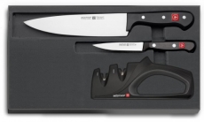 דיל מקומי: רק 254 ש"ח עם הקופון הבלעדי SmartBuyKSP לסט סכינים 20+10 ס"מ ומשחיז Wusthof Gourmet 9654!!