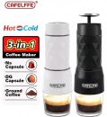 רק 25.6$/82 ש״ח למכונת הקפה הניידת Cafelffe 3 ב־1 – תואמת נספרסו, דולצ’ה גוסטו וקפה טחון, מושלמת לכל טיול!!