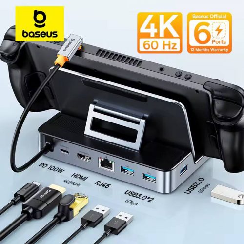 רק 22.8$/74 ש״ח לתחנת עגינה אוניברסלית USB-C מבית BASEUS עם חיבור HDMI, רשת, טעינה מהירה וחיבורי USB 3.0 – מושלם ל-Steam Deck, Nintendo Switch, מחשבים ניידים ועוד!!