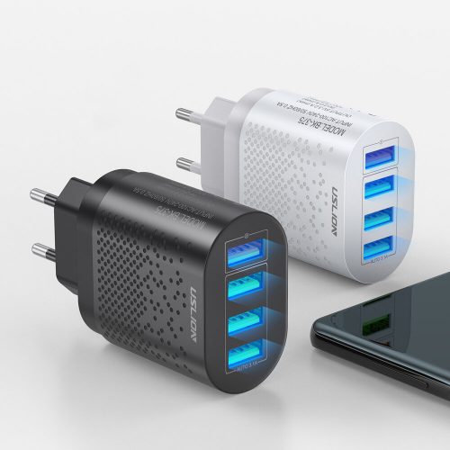 מחיר מתנה!! רק 2.9$\11 ש"ח למטען המהיר 4 פורטים USLION 48W USB Charger Four USB QC3.0!!