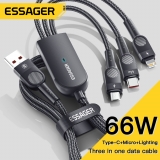 לחטוף!! רק 1.8$\7 ש"ח לכבל 3 ב 1 העוצמתי המהיר 66W מבית Essager!!