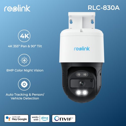 רק 92$\334 ש״ח עם הקופון AECD08 למצלמת האבטחה Reolink RLC-830A עם חיישן 8MP 4K ותאורה!! בארץ המחיר 800 ש״ח!!