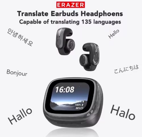 רק 14.7$/48 ש״ח לאוזניות תרגום חכמות ERAZER XF28 עם תרגום דו-כיווני בזמן אמת, תמיכה ב-135 שפות כולל עברית, תצוגת LCD צבעונית, מיקרופון רגיש, טעינת Type-C וסוללה ל-30 שעות שימוש!!