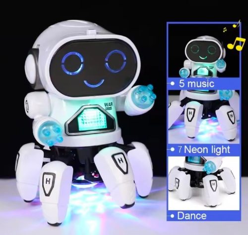 רק 10.4$/32 ש״ח לרובוט צעצוע מוזיקלי לילדים עם תאורת LED צבעונית שרוקד, זז ומשמיע מוזיקה ומספק חוויית משחק מהנה ומלאת תנועה!!