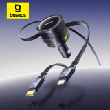 רק 17.3$/53 ש״ח למטען רכב מהיר Baseus עם שני כבלים נשלפים מובנים טעינה חזקה עד 60W ושמירה על סדר בלי כבלים מסתבכים באוטו!!