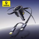 רק 17.3$/53 ש״ח למטען רכב מהיר Baseus עם שני כבלים נשלפים מובנים טעינה חזקה עד 60W ושמירה על סדר בלי כבלים מסתבכים באוטו!!