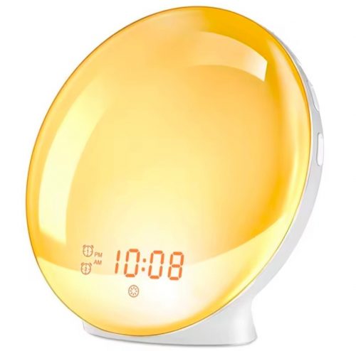 רק 20.5$/65 ש״ח לשעון המעורר החכם Wake Up Light עם סימולציית זריחה, רדיו FM ו-7 צבעי תאורה!!