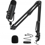 רק 13.8$/44 ש״ח למיקרופון USB עם זרוע Haomuren – כולל שליטה מובנית, ביטול רעשים, ועיצוב מקצועי להקלטות סטרימינג ופודקאסטים!!