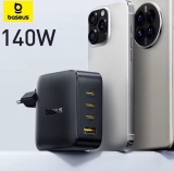 רק 27.9$/92 ש״ח למטען GaN מהיר של Baseus בהספק 140W עם 3 יציאות USB-C ויציאת USB-A, טעינה סימולטנית למחשבים, טאבלטים וטלפונים, תמיכה ב-PD3.1 וטעינה מהירה אמיתית לכל מכשיר!!