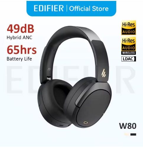 רק 55$/174 ש״ח לאוזניות הדגל Edifier W80 – עם ביטול רעשים עד 49dB, סאונד Hi-Res, דרייברים מצופים טיטניום וסוללה ל־65 שעות נגינה!!