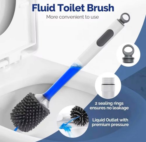 רק 8.5$/27 ש״ח למברשת שירותים מסיליקון עם מיכל נוזל ניקוי בידית, ראש גמיש 360° וייבוש מהיר – לניקוי מהיר ויסודי גם בפינות הקשות!!