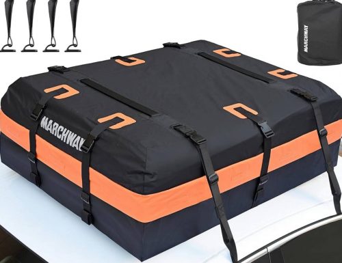 רק 33.99$/111 ש״ח (משלוח חינם בהגעה לסכום כולל של 49$ ומעלה) לתיק גג עמיד למים לרכב מבית MARCHWAY בנפח 425 ליטר כולל מנעול ושטיח מונע החלקה!!