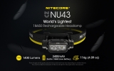 רק 30.9$\110 ש"ח עם הקופון JULYUP3 לפנס ראש Nitecore נטען 1400 לומן NU43!!