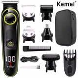 רק 15.6$/50 ש״ח למכונת תספורת מולטיפונקציונלית לגברים מבית Kemei דגם KM‑696 עם מסך דיגיטלי, ראשים מתחלפים, קוצץ אף ואוזניים ואביזרים נלווים!!