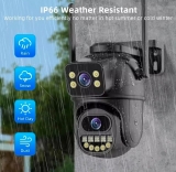 רק 16.7$/54 ש״ח למצלמת אבטחה חיצונית חכמה עם WiFi, חיישן כפול 4MP/8MP, זיהוי תנועה מבוסס AI, אודיו דו-כיווני ועמידות מלאה לגשם ואבק!!