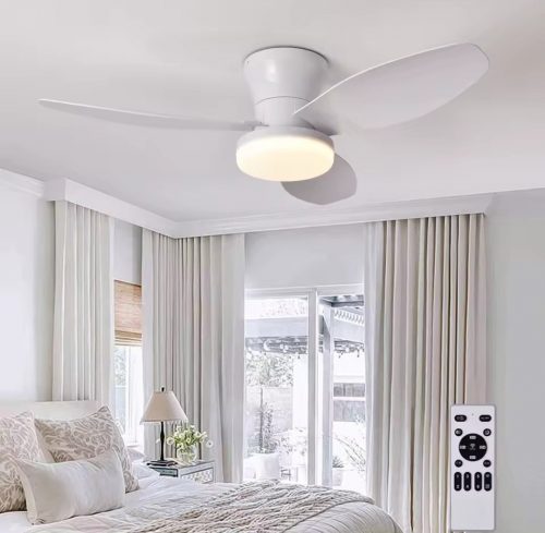 רק 37.6$/123 ש״ח למאוורר תקרה שקט עם תאורת LED בשליטה מהשלט – עיצוב מודרני, תאורה חכמה, פעולה שקטה!!