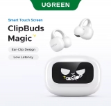 רק 22.4$/73 ש״ח לאוזניות אלחוטיות UGREEN ClipBuds Magic עם מסך מגע צבעוני חכם, סינון רעשים אקטיבי 52dB, Bluetooth 5.4 וסוללה עד 30 שעות!!