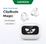 רק 22.4$/73 ש״ח לאוזניות אלחוטיות UGREEN ClipBuds Magic עם מסך מגע צבעוני חכם, סינון רעשים אקטיבי 52dB, Bluetooth 5.4 וסוללה עד 30 שעות!!