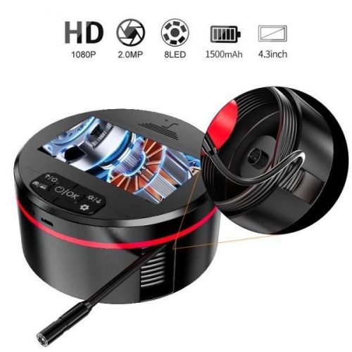 רק 19.8$/64 ש״ח למצלמת אנדוסקופ תעשייתית עם מסך LCD, תאורת LED חזקה, כבל גמיש ועמידות מלאה במים – מושלמת לצנרת, מכונות ואזורים קשים לגישה!!