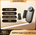 רק 80.6$/241 ש״ח למצלמת דרך לרכב DDPAI N5 Dual שמצלמת ב-4K קדמי ו-1080P אחורי עם GPS מובנה, ראיית לילה והתראות נהיגה חכמות לשקט נפשי מלא בכביש!!