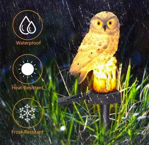 רק 6.6$/20 ש״ח למנורת גינה סולארית בצורת ינשוף שמאירה באור חמים בלילה ונטענת מאור השמש לעיצוב קסום בגינה, בשביל הכניסה או במרפסת!!