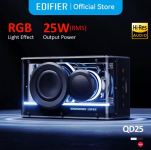 רק 78.5$/243 ש״ח לרמקול Bluetooth איכותי Edifier QD25 עם סאונד Hi-Res עוצמתי 25W, תאורת RGB מתכווננת, חיבור כפול למכשירים וסוללה עד 15 שעות נגינה!!