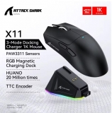 רק 22.2$/71 ש״ח לעכבר גיימינג אלחוטי Attack Shark X11 עם חיישן עוצמתי, טעינה מגנטית, תאורת RGB, שלושה מצבי חיבור וביצועים שמדהימים במחיר מינימלי!!