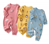 רק 4.1$/13 ש״ח לאוברול כותנה רך לתינוק עם הדפסי חיות מתוקים לגילאי 0–18 חודשים!!