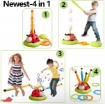 רק 29.7$/97 ש״ח לצעצוע ספורט 4 ב־1 עם מוזיקה, אורות ושליטה מרחוק – פעילות ספורטיבית כיפית בבית ובחוץ!!