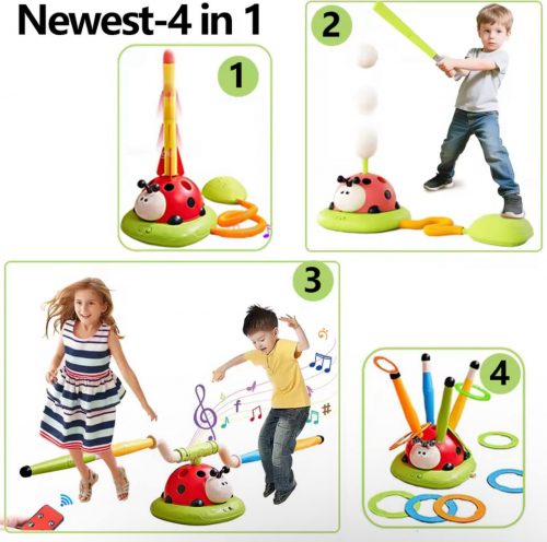 רק 29.7$/97 ש״ח לצעצוע ספורט 4 ב־1 עם מוזיקה, אורות ושליטה מרחוק – פעילות ספורטיבית כיפית בבית ובחוץ!!