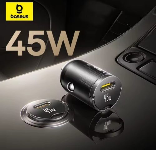 מטען הרכב הקומפקטי והעוצמתי 45W מבית Baseus כולל כבל USB-C