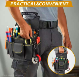 רק 18.9$/58 ש״ח לתיק כלים לחשמלאים תיק עבודה מקצועי עשוי בד אוקספורד עבה ועמיד למים עם תאים מרובים לארגון נוח של ציוד עבודה יומיומי!!