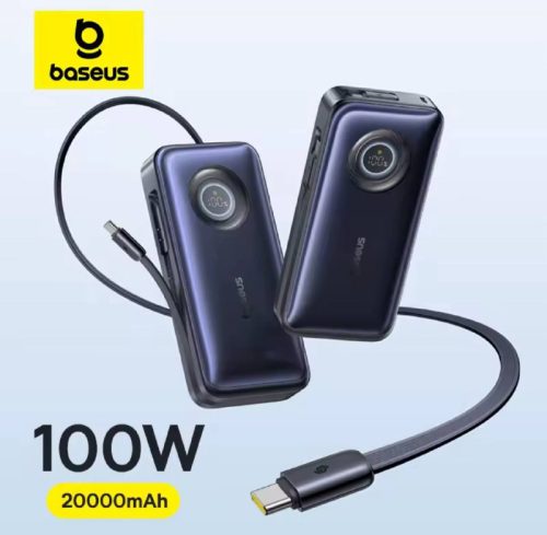 רק 40$/124 ש״ח לסוללת הגיבוי Baseus 20000mAh עם טעינה מהירה 100W וכבל USB-C נשלף מובנה שמטעינה גם מחשבים ניידים בלי צורך בכבלים נוספים!!