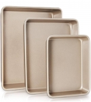 רק 23.9$/78 ש״ח (משלוח חינם בהגעה לסכום כולל של 49$ ומעלה) לסט 3 תבניות אפייה עמוקות מבית HONGBAKE בציפוי נון-סטיק איכותי בצבע זהב!!