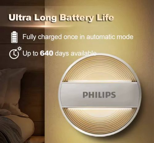 רק 16.5$/52 ש״ח לנורת לילה חכמה Philips Diana II עם חיישן תנועה, סוללה נטענת, תאורה רכה ובטוחה שמתאימה למסדרון, חדרי ילדים או שירותים בלילה!!