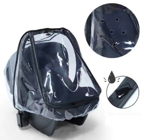 רק 4.7$/17 ש״ח לכיסוי גשם שקוף ואיכותי לכיסא תינוק – מגן מפני רוח, גשם ואבק עם פתחי אוורור ורוכסן כפול!!