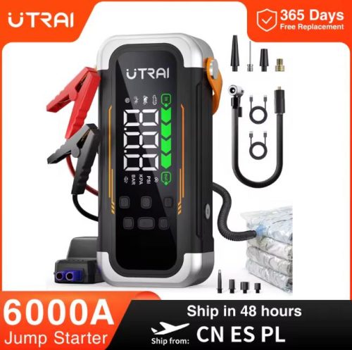 רק 82.2$/263 ש״ח לבוסטר התנעה 5 ב־1 עוצמתי UTRAI JS-40 עם קומפרסור, מפוח אבק, פנס חירום וסוללת גיבוי – הכל במכשיר אחד!!