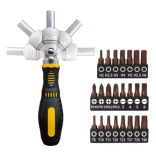 רק 10.2$/31 ש״ח למברג ראצ׳ט גמיש עם ראש מתכוונן וסט ביטים PRO T024IN1, מנגנון 72 שיניים לעבודה מדויקת ונוחה גם במקומות צפופים בבית ובסדנה!!