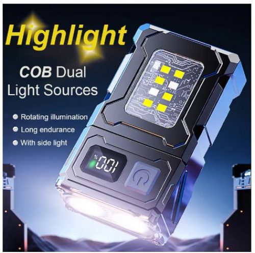 רק 5.4$/19 ש״ח לפנס כיס עוצמתי וקומפקטי במיוחד, עם ראש מסתובב 180 מעלות, 6 מצבי תאורה, נטען באמצעות חיבור USB!!