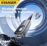 רק 4.3$/14 ש״ח למשדר/מקלט Bluetooth 5.1 מבית Essager – לחיבור אלחוטי מושלם לכל מערכת סטריאו, טלוויזיה, רמקול או אוזניות!!