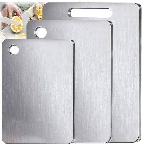 רק 23.3$/76 ש"ח (משלוח חינם בהגעה לסכום כולל של 49$ ומעלה) לסט 3 קרשי חיתוך טיטניום טהור דו-צדדיים – עמידים, היגייניים ובטוחים לשימוש במטבח!!